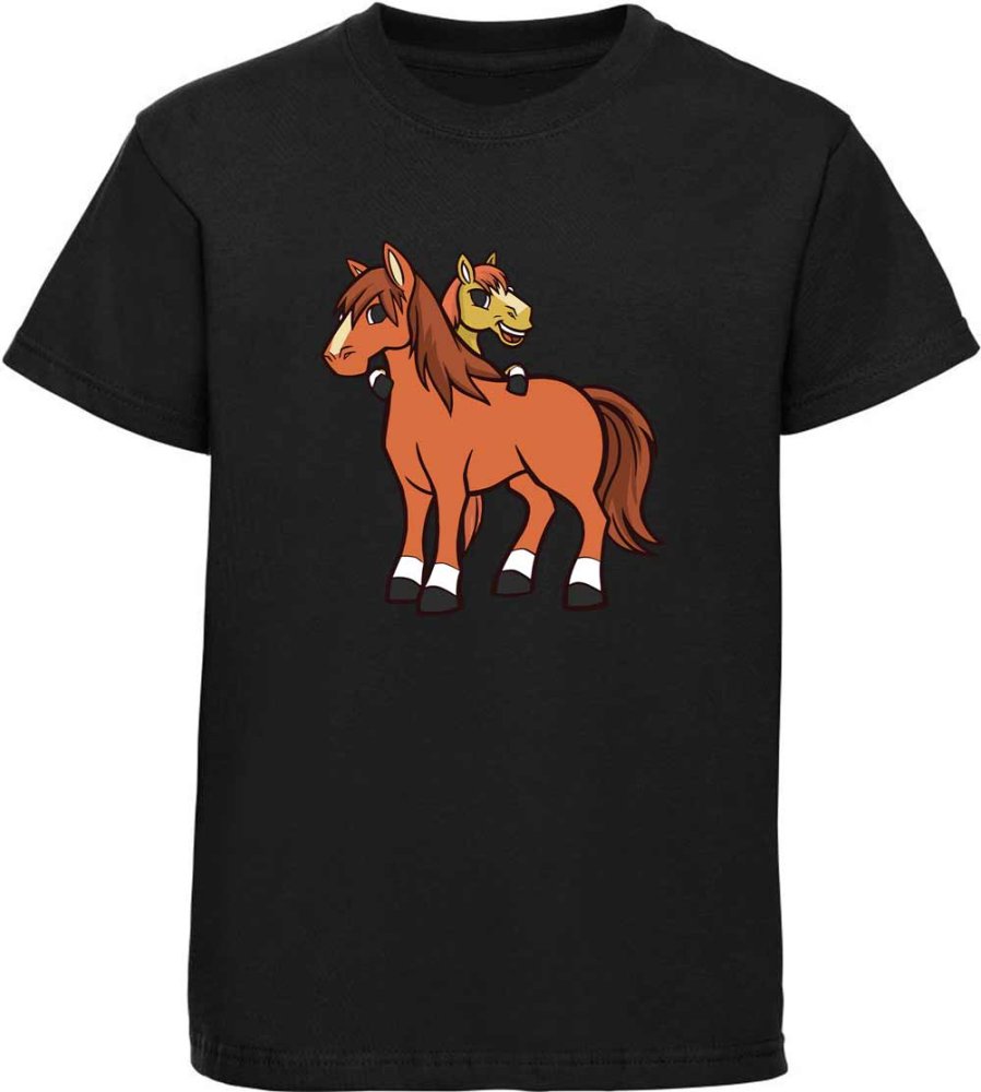 Kinder T-Shirt 2 cartoon Pferde